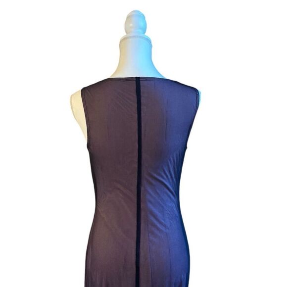 Vintage Rampage Dress Maxi Y2K 90s Fairycore Whimsigoth Purple Black Mesh US M - Picture 6 of 9
